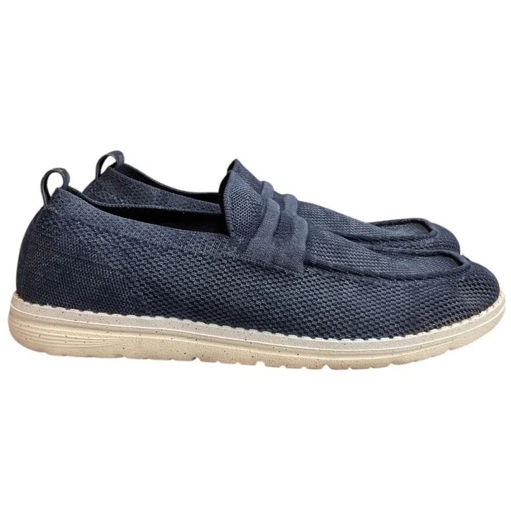 Itazero Men's Casual Loafers Canvas Slip On‎ Casual Walking Shoes Navy Size 12